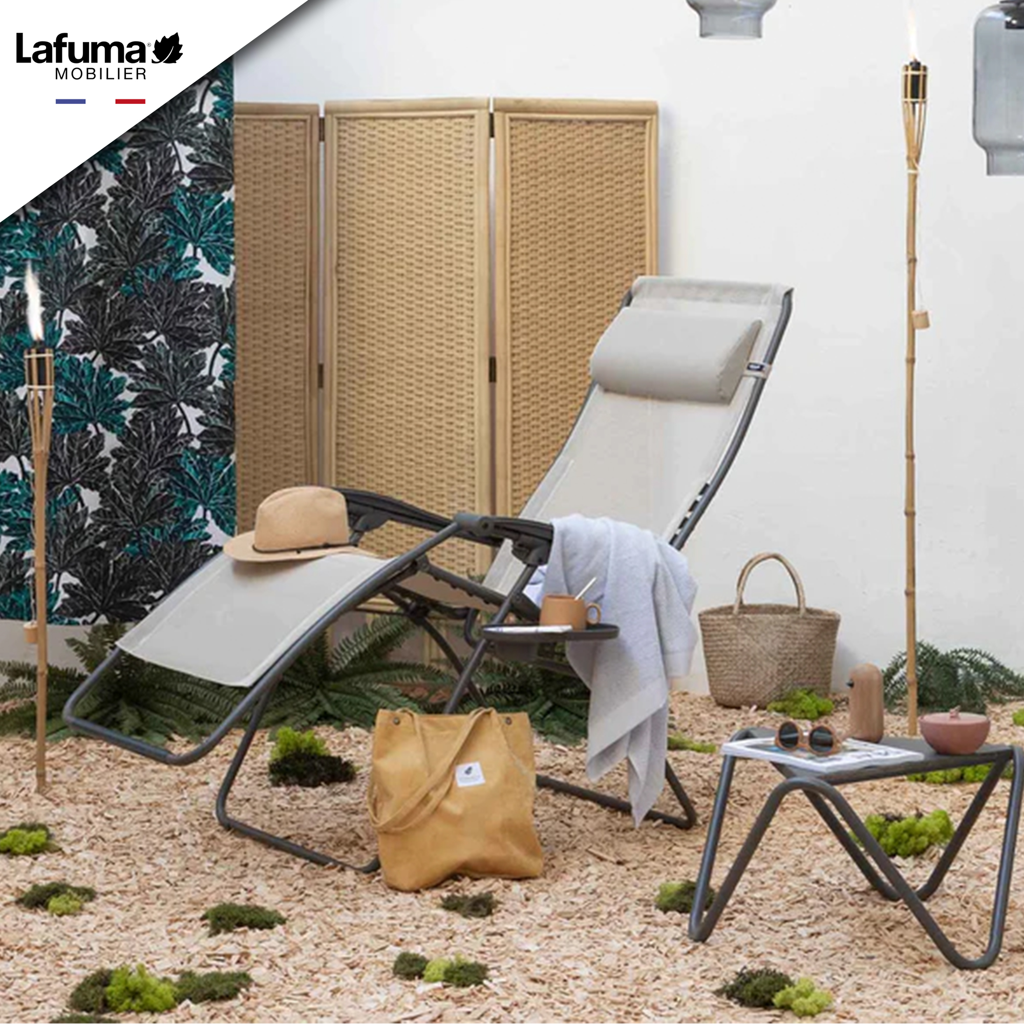家具 lafuma futura reclining chair futura air comfort taupe tubing black | LAFUMA